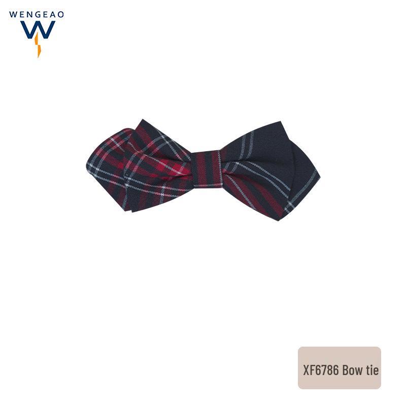 Striped Bow Tie Necktie with Flower, Girl s School Uniform Accessory