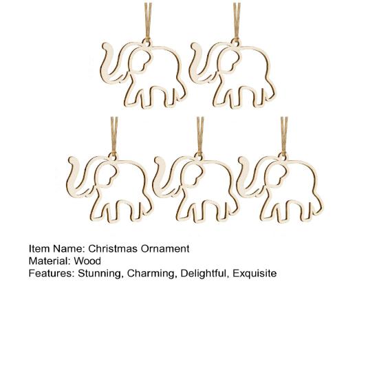 5 Pcs Wooden Christmas Ornaments Sister Hood Elephant Dog Bee Ornament for Xmas Tree Friendship Gifts for Women Best Friends