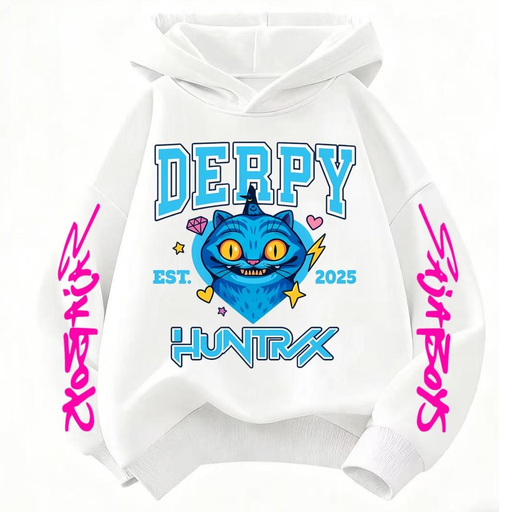 KPop Loveci Démonů Huntrix Mikina derpy tygr roztomilé potisky Dětské Oblečení Podzim/Zima Mikina Dětské Vrchní díly