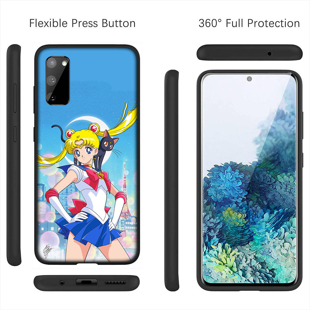 Cover for iPhone 16 15 Xiaomi Redmi Note 14 13 12 11 Pro Max X 8 9 16e Samsung Galaxy S25 S24 S23 Moto A4 OPPO Huawei Sailor Anime Moon Cat Phone Case