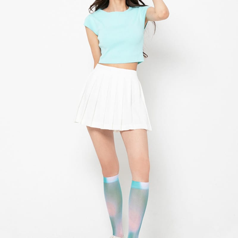 Romantic tiger Jelly bean mint knee stockings