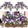 UV Resistant Simulated Leaf Vines Realistic Faux Petunias Artificial Petunias Flowers  Balcony