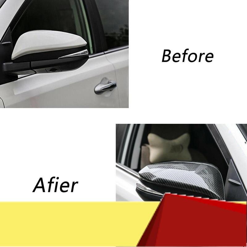 

Carbon Fiber Side Rear View Mirror Cover Cap Decor Trim For Toyota Hilux Revo Vigo Fortuner Highlander RAV4 Innova-M53K Carbon fiber color