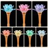 2pcs Lotus Candlestick Buddha for home decoration, tabletop decoration, crystal+metal material