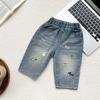 2026 Spring/Autumn Unisex Baby Toddler Embroidered Cartoon Soft Denim Jeans