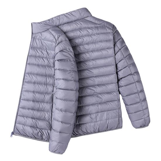 Herren Baumwolljacke Stehkragen Langarm Reißverschlussleiste Jacke Mantel mit