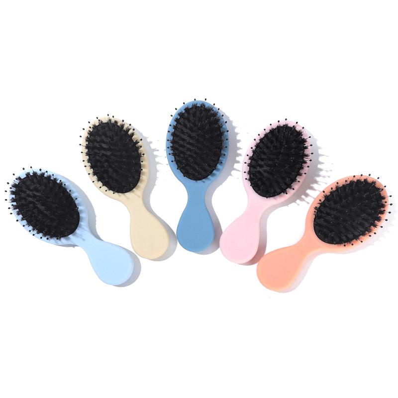 1Pc Oval Boar Bristle & Nylon Hair Comb Mini Anti-Static Hair Scalp Massage Comb Hairbrush Salon Hair Care Brush Styling Tool