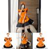 Cute Lolita Pumpkin Maid Halloween Party Costume Dress With Headdress