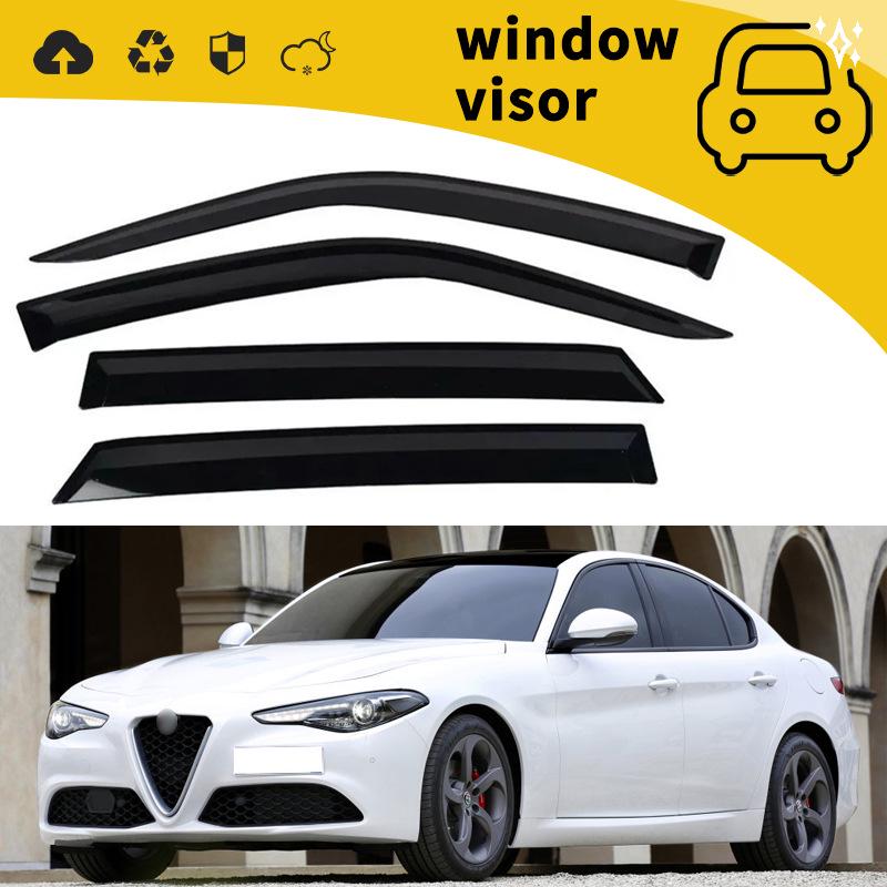 Fits 18 Alfa Romeo GIULIA Models: Car Door Rain Deflector, Window Rain Eyebrow, Shield, and Decorative Modifications.