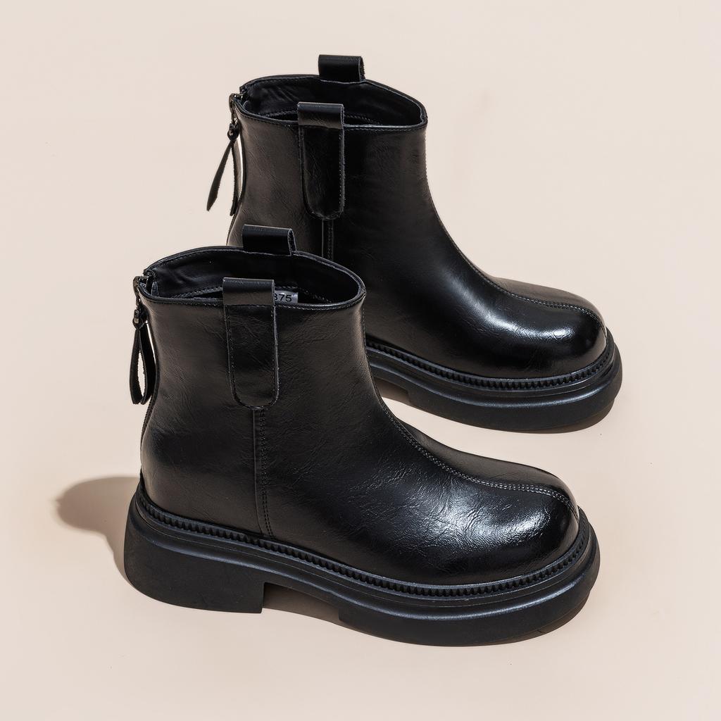 Martin boots women's autumn and winter new thick-soled inner height increase versatile thin boots casual single shoes short boots