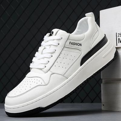 Leather Board Shoes Men's Shoes Little White Shoes Spring New Trend Casual Shoes White Platform Men's Sports Shoes
