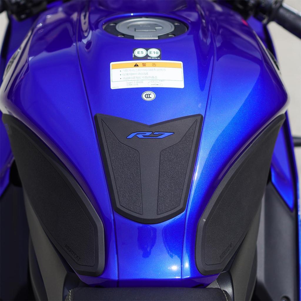 NIGHT CAT R7 Motorcycle Fuel Tank Protector,Anti Slip Fuel Tank Sticker,R7 Waterproof Fuel Tank Side Traction Pad(Dark Gray)