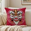 Fashion Traditional Dancing Lions Anime Lucky Cushion Cover Linen Pillowcase Soft For Sofa Bed Home Room Decor