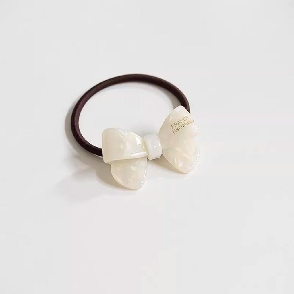 Gold Label Acetate Bow Simple Basic Rubber Band Head Rope Female Rubber Band Elastic Durable Hair Rope Versatile Hair Ring