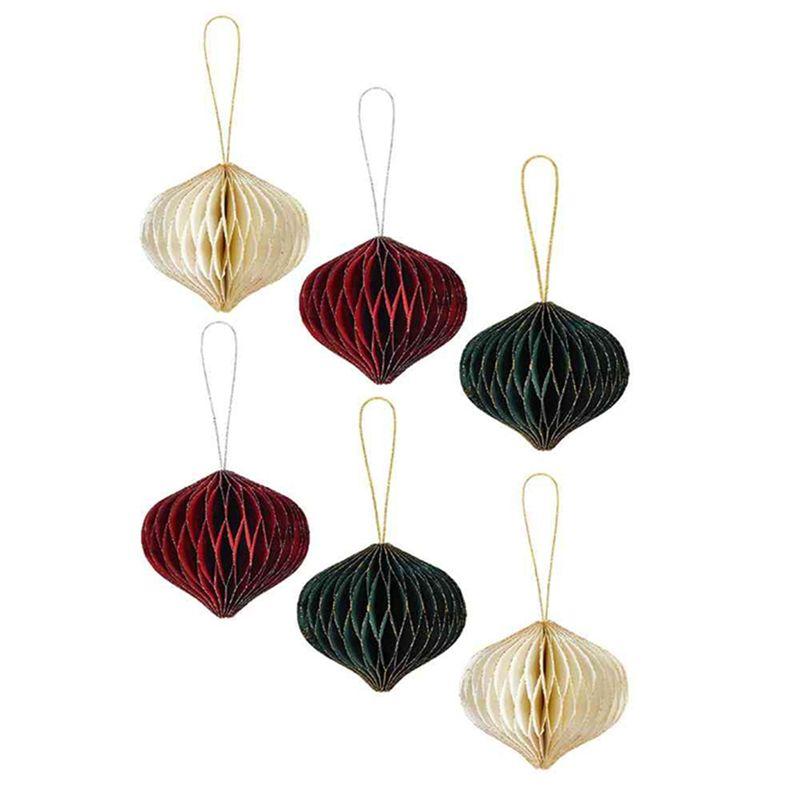 

ABJI-Xmas Paper Honeycomb Hanging Decoration New Year Christmas Tree Hanging Ornament Wedding Baby Shower Home Decor