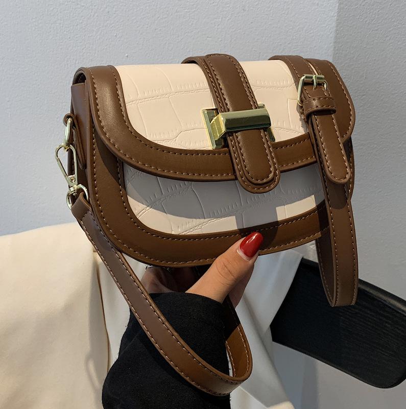 Internet Celebrity Fashion Bag 2025 New Trendy High Sense Stone Pattern Shoulder Chain Women's Bag Crossbody Versatile Saddle Bag