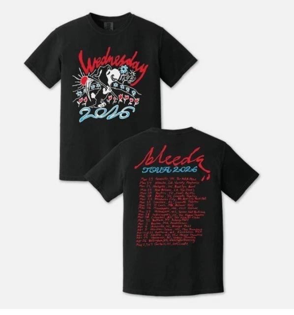 Wednesday Band Bleeds Tour 2026 TShirt Indie Rock Concert Tee S