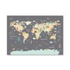 Nursery World Map Poster Stampe Pastello Tema animale Educativo Tela Wall Art Decor Immagini Pittura per la camera dei bambini Decor Art