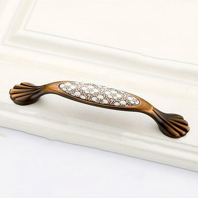 1 Stück Zinklegierung Leichte Luxus Kleiderschrank Türgriffe Poliertes Finish Antike Bronze Vintage mit Installationshardware