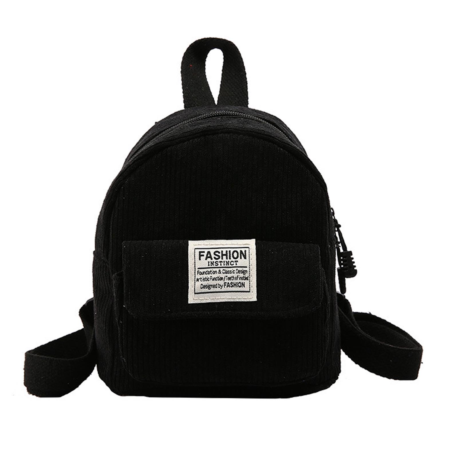 

Вельветовый рюкзак для женщин, студенческий школьный рюкзак для книг, мини-рюкзак, простой рюкзак на каждый день, маленький рюкзак, модный дорожный рюкзак чёрный