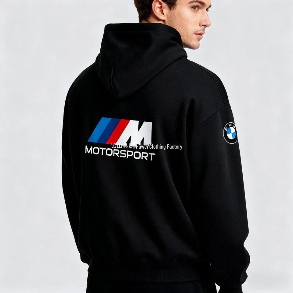 BMW M Motorsport Unisex Printed Hoodie - Trendy 220G Sweatshirt