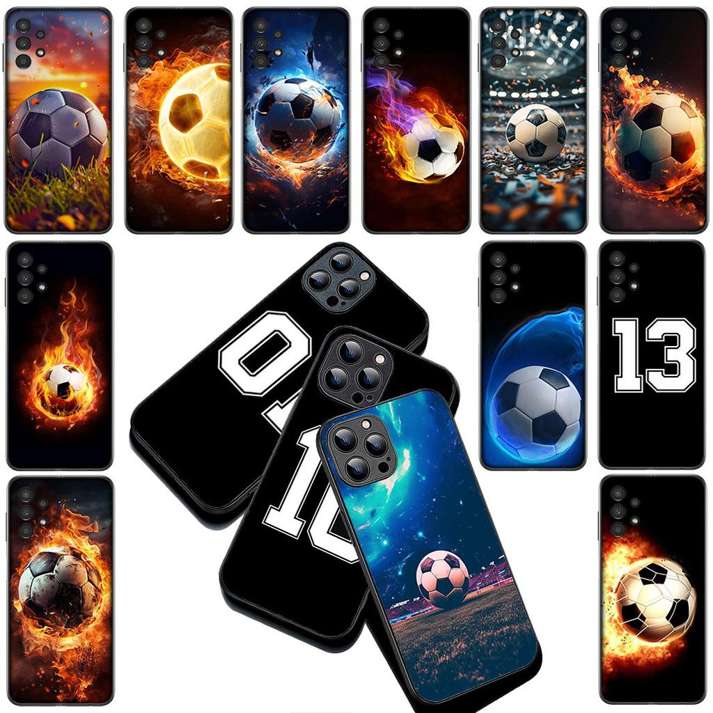 Soccer Number Football Silicone Cover for Samsung Galaxy S10 Lite S8 S9 Plus A33 A34 A31 70 A71 A72 Note 20 9 8 Coque Phone Case