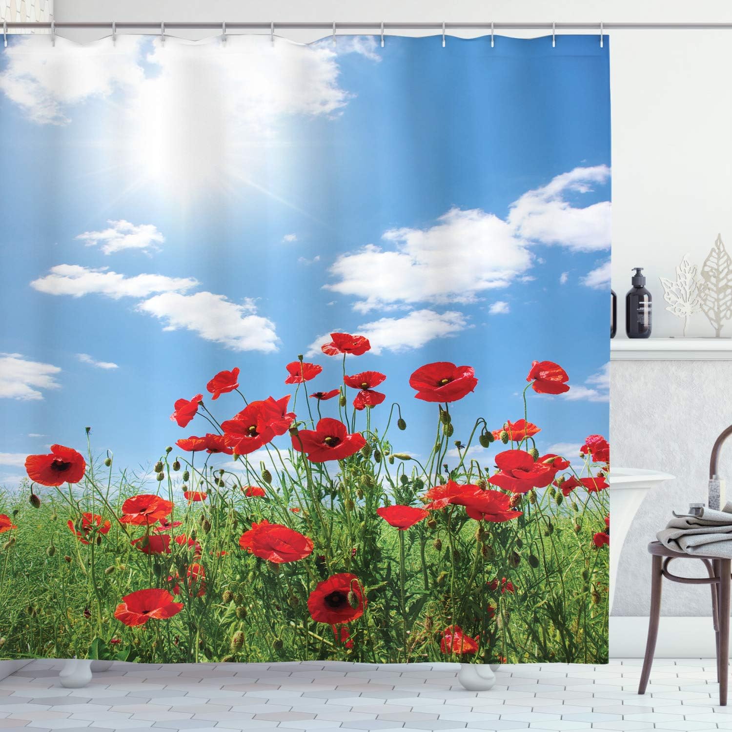 

Japanese Shower Curtain, Path To Forest In Kyoto Japan Japanese Landscape Fish Eye Shot Photo Print, Cloth Fabric Bathroom Decor W60H190(CM)-1 Pcs