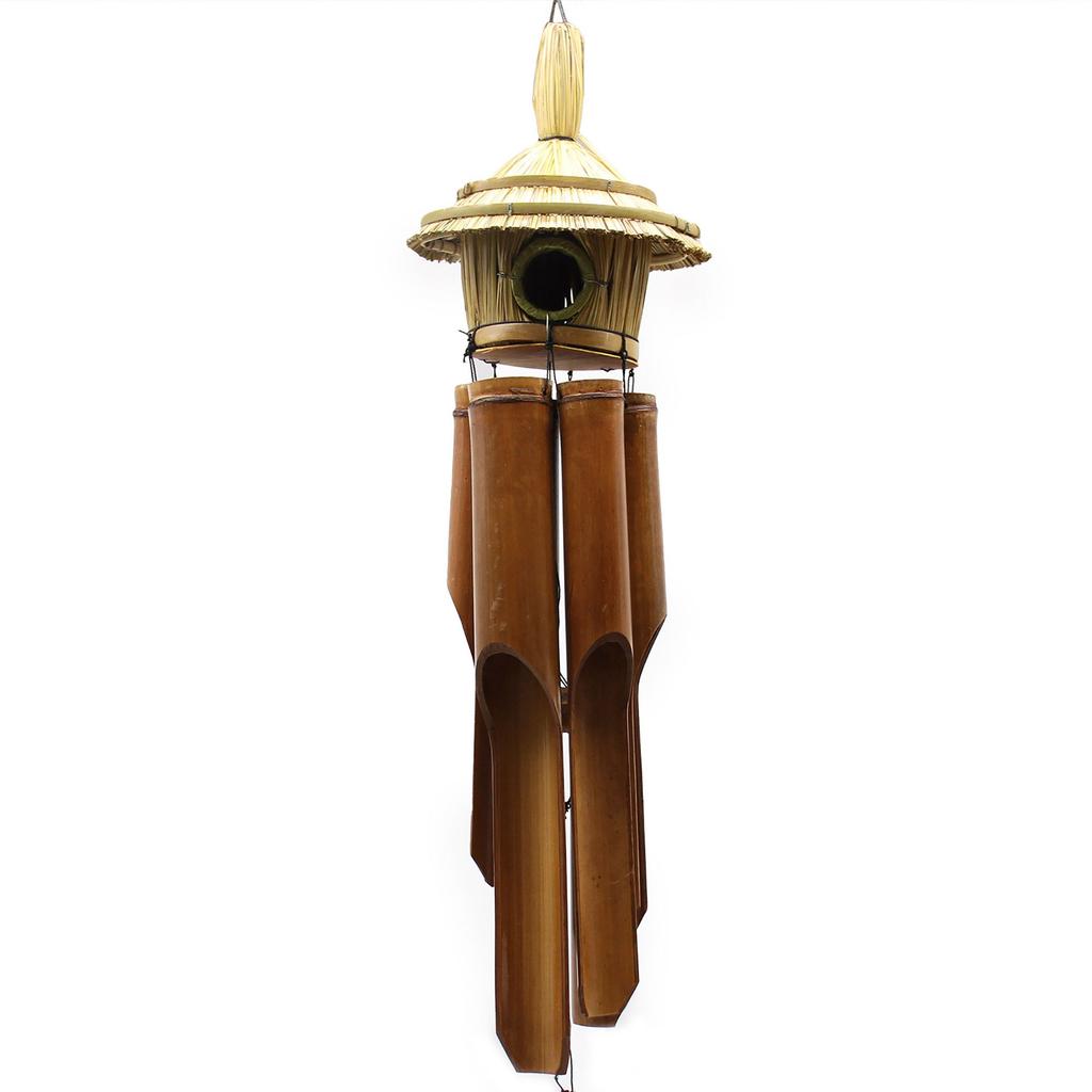 Birdhouse With Wind Chimes Round Seagrass 56x20cm