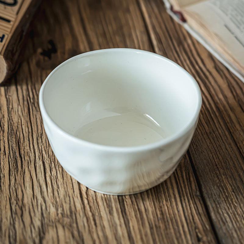 Französische Creme Wind Keramikschale Klein Frisch Zuhause Tägliches Geschirr Einfache Reisschale Hoher Wert Suppenschale Breischale
