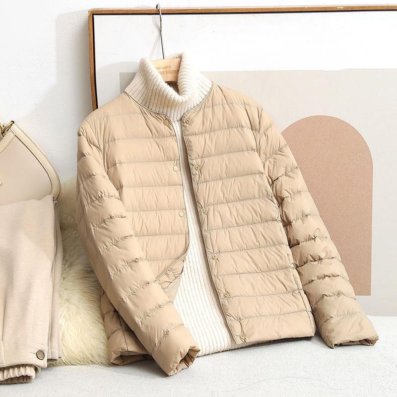 FASHION Light and Thin Down  Women's Short 2025 Winter Round Neck Inner Tank Wear Large Size White Duck Down Warm  Clothes