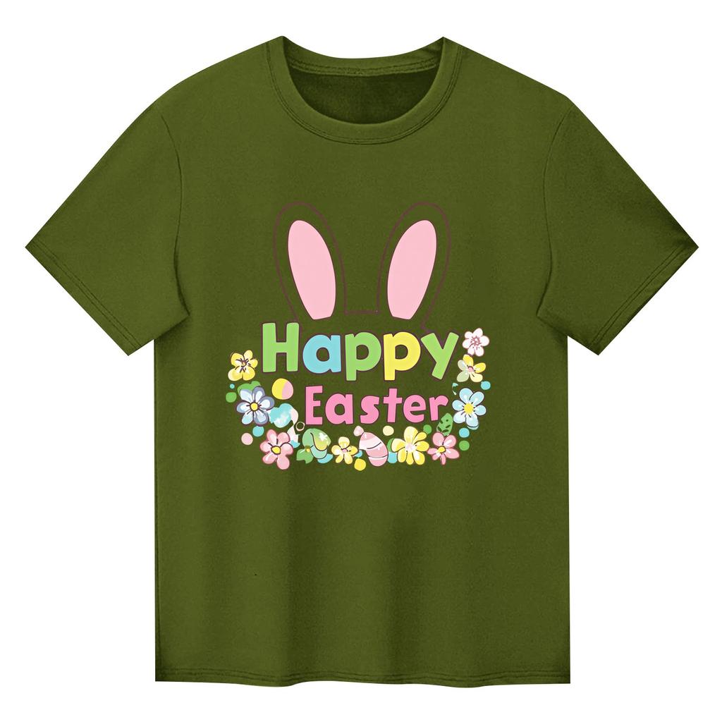 Children's Printed Short Sleeved Round Neck Casual Comfortable Loose Lightweight Top