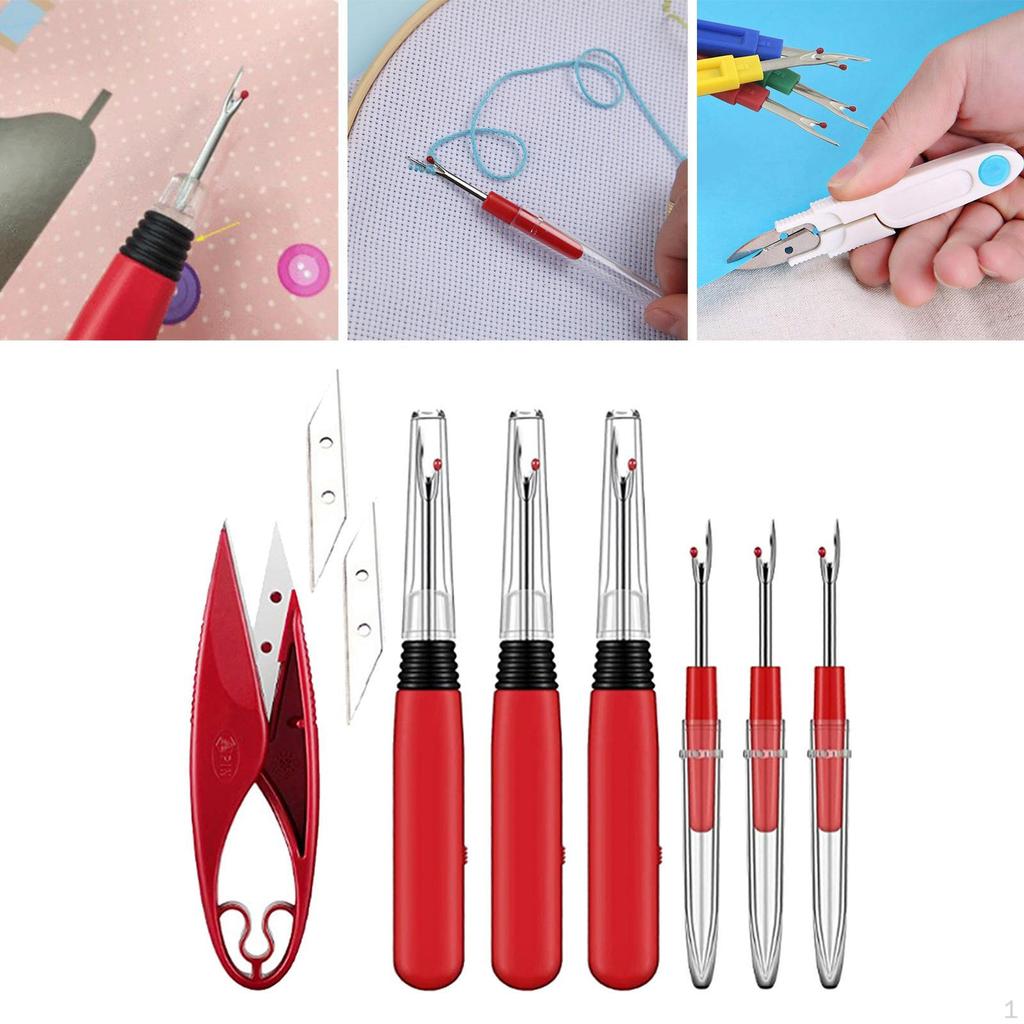 Ergonomic Grip Seam Ripper Kit,Colorful Large Thread Remover Tool Rippers for Sewing Crafting