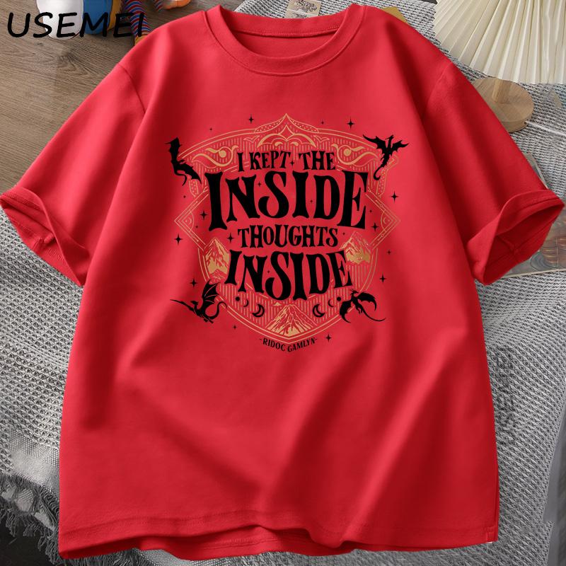 

Ridoc Quest Squad Comfort Colors Shirt I Kept The Inside Thoughts Inside Tee Onyx Storm Fourth Wing Shirt for Fans Bookish S