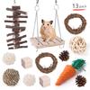 Wooden Hamster  Toy  Grass  Ball  Set Bite-resistant Molar Cleaning Tooth Toys Interactive Games Props Pet Supplies For Rabbit Guinea Pig