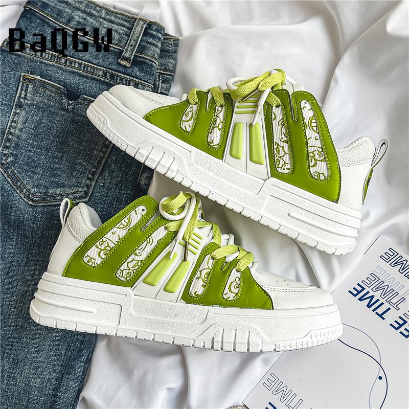 Модные дизайнерские полосатые кроссовки в корейском стиле с толстыми подошвами для мужчин — фото 4