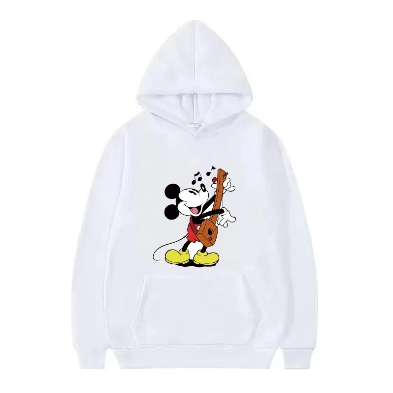 Disney Mickey Mouse Pattern Woman Fleece Sporty Loose Grey Winter Tops Clothing Pullovers Ladies Cheap Hoodies Men Sweatshirts
