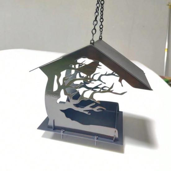 Metal Birds Feeder House for Outdoors Squirrel Proof Wildwirds Feeder Hanging Birdhouse for Garden Patio Backyard Decor