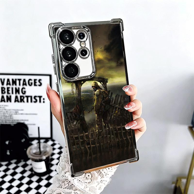 S-Stalker Game Cool Plating Phone Case For Samsung Galaxy S24 S25 FE S26 Edge S23 Ultra S22 S21 Plus S20 Anti-Fall Airabag Cover