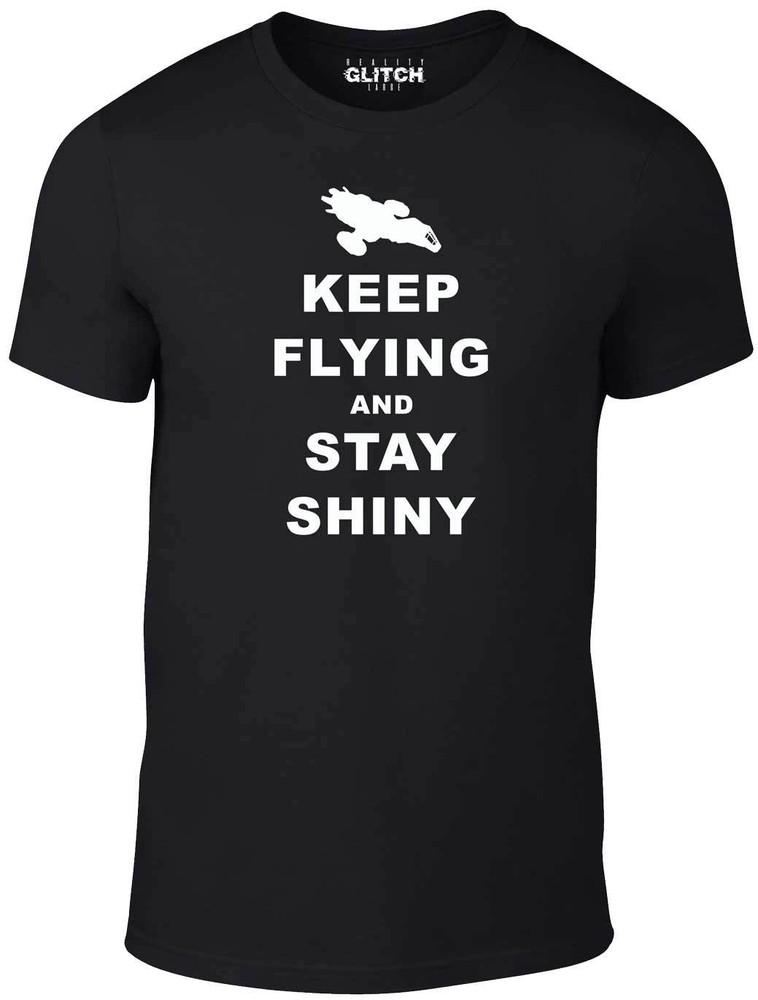 

Mens Keep Flying Stay Shiny T-Shirt - Funny t shirt retro serenity fashion cool M