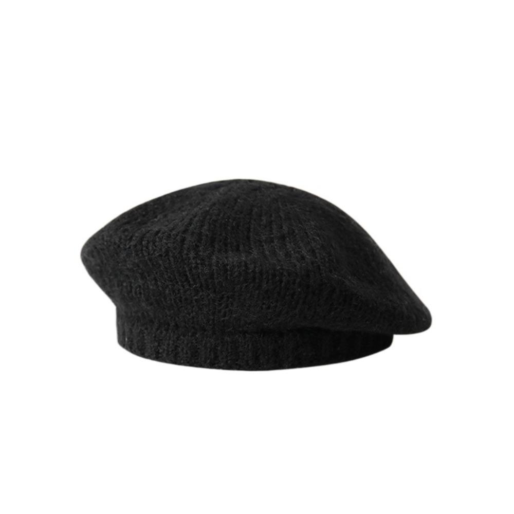 Solid Color Knitted Beret Hat Mohair Knitted Octagonal Cap Newsboy Cap Wool Painter Hat  Streetwear