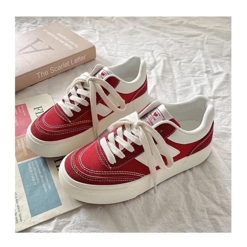 Thick-soled Canvas Shoes for Women 2024 Spring and Autumn New Niche Original Retro All-match Sneakers Hong Kong Style