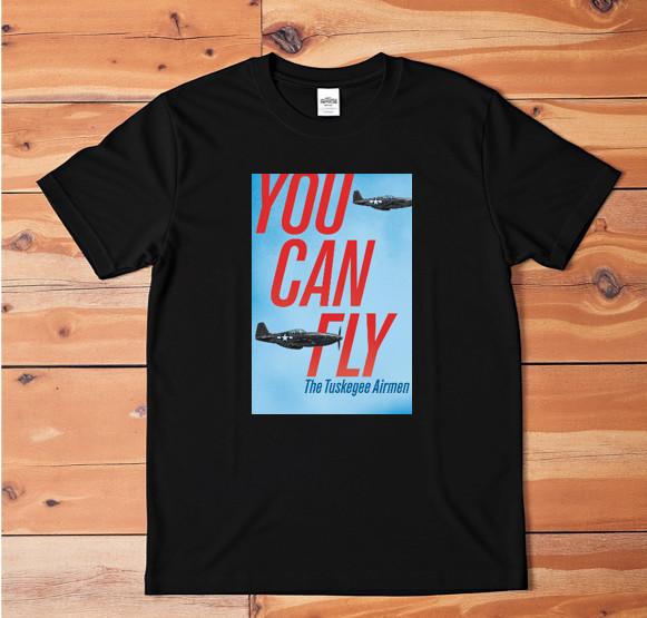 Tuskegee Airmen You Can Fly Inspirational Graphic Tee Black T-Shirt M