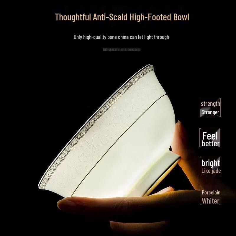 Jingdezhen Bone China Dinnerware Set - 24 Pieces