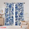 2 τεμ., Δίχρωμη εκτύπωση Επίπεδη Εκτύπωση Κουρτίνες Ψηφιακά Εκτυπωμένη Μπλε Ανθισμένη Ταπετσαρία 100% Πολυεστέρας (χωρίς ράβδο) Χρήση Όλες τις Εποχές για Καθιστικό