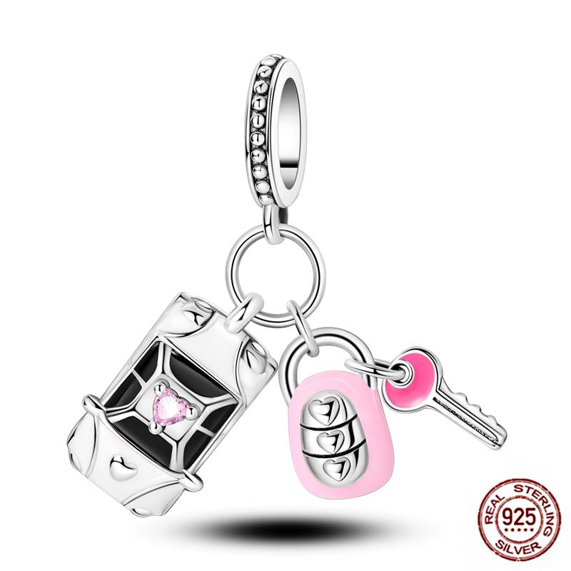 Daily Articles Copper Pink Perfume Charms Camera Dumbbell Smart Watch Beads Fit Original Bracelets Diy Jewelry Gift