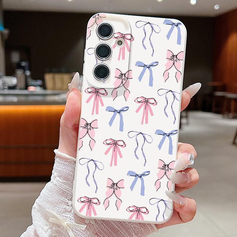 

Colorful Bowknots Pattern Case For Samsung S26 S25 Ultra S24 FE S23 Plus S22 S21 A15 A16 A17 A35 A36 A37 A54 A55 A56 A57 5G Leather Texture Soft Cover Samsung S23 Ultra білий