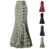 Halloween Skirt Jacquard Fishtail Women Punk Style Vintage Ruffles Bodycon Skirt