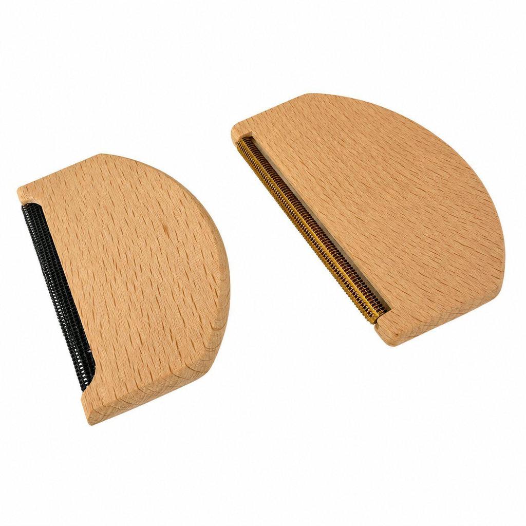 Beech Wood Semi-Circular Clothes Brush & Lint Remover for Cashmere and Sweaters