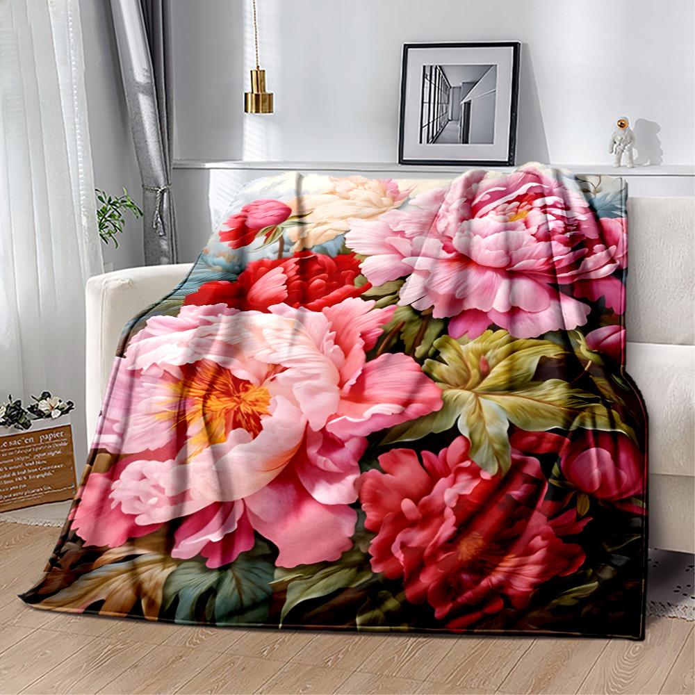 Stained Glass Rose Flannel Blanket,Lightweight,Office Blanket,Sofa Blanket,Comfortable Blanket