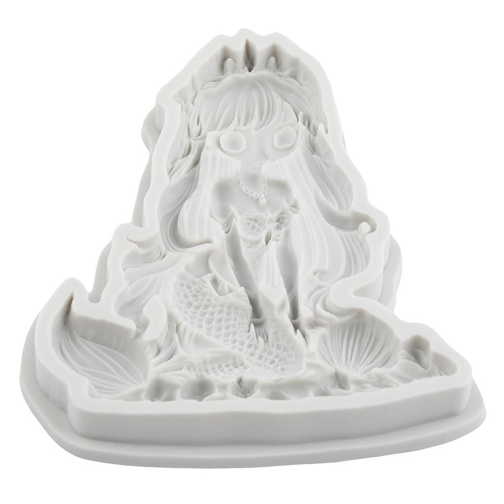 Meerjungfrau Silikonformen Meerjungfrau Fondantform Kuchen Dekorationswerkzeuge Cupcake Topper Süßigkeiten Schokolade Gumpaste Form